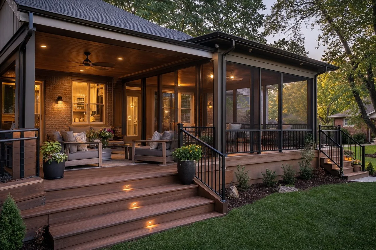 Representative TrueBuilt covered deck and porch remodel for regional homeowners