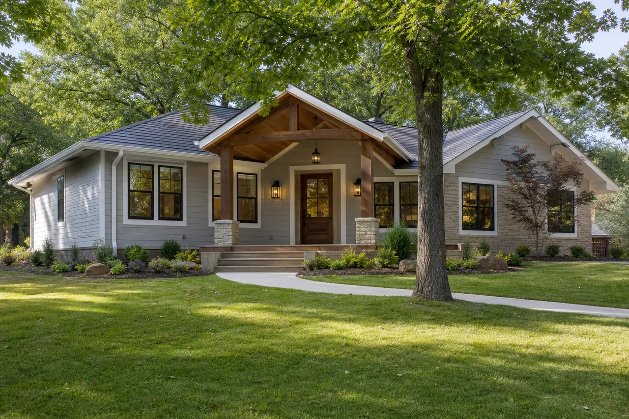 Representative remodeled lake cabin and screened porch appropriate for Ketchum, Oklahoma