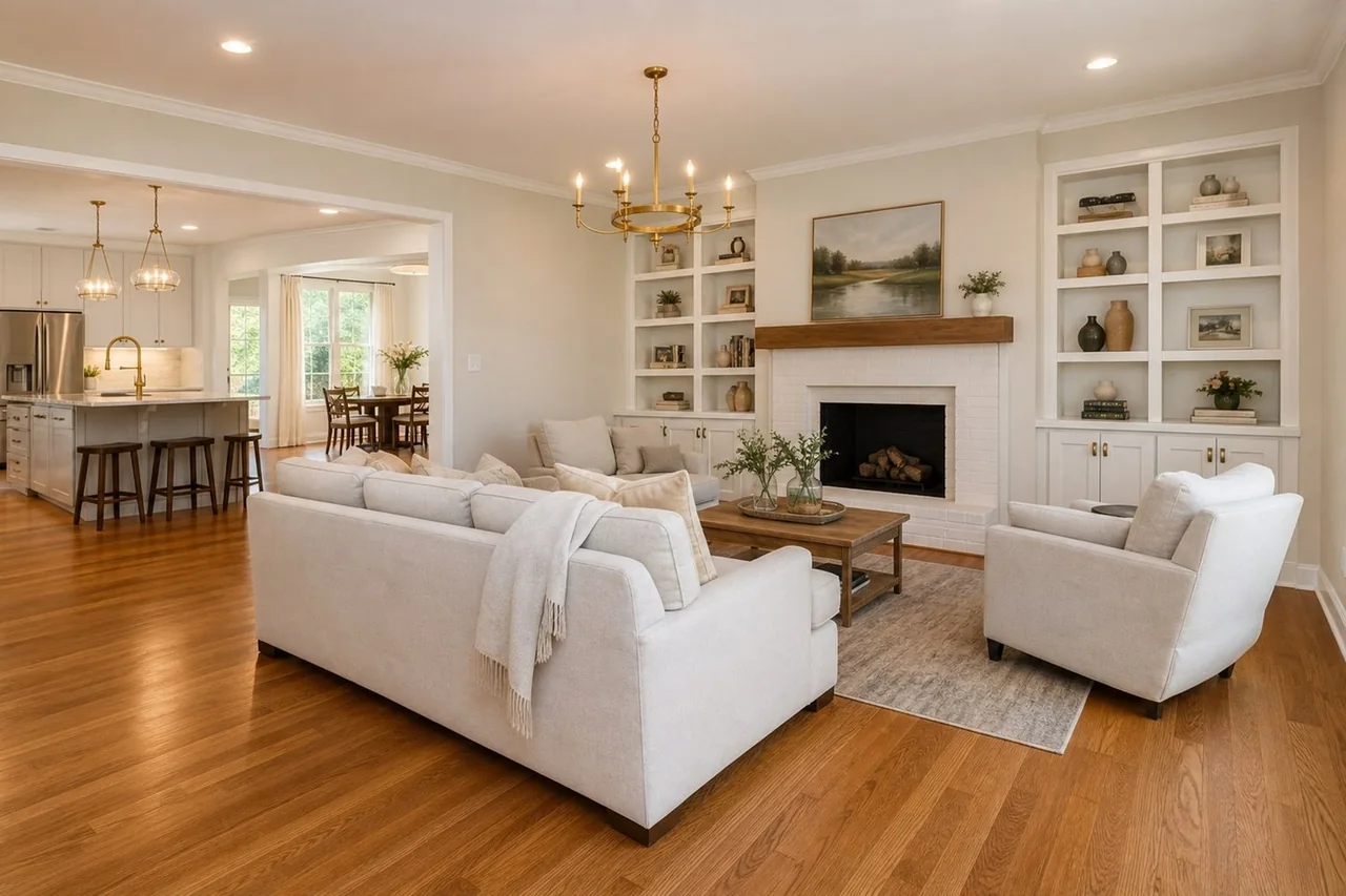 Representative finished residential walls, trim, and interior paint lines