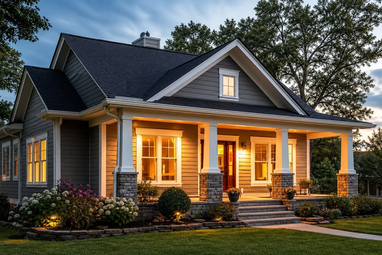 Representative renovated older home exterior appropriate for Vinita, Oklahoma